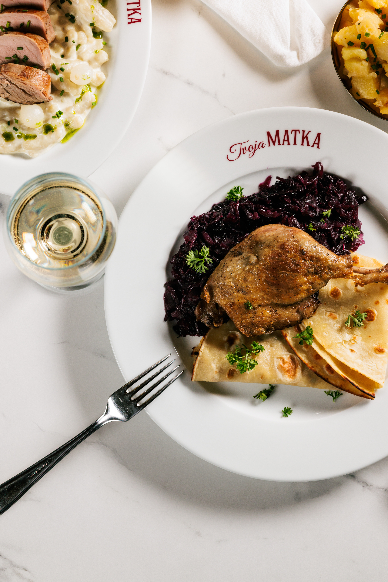 Traditional duck plate with sides